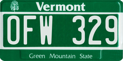 VT license plate OFW329