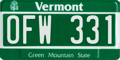 VT license plate OFW331