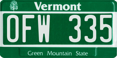 VT license plate OFW335