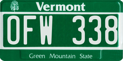 VT license plate OFW338