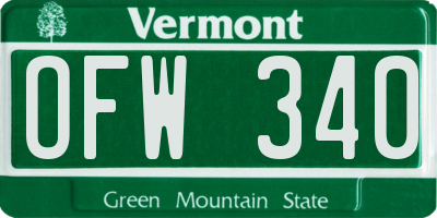 VT license plate OFW340