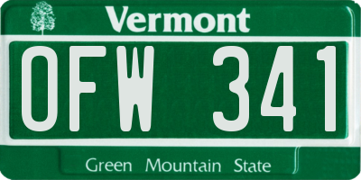 VT license plate OFW341