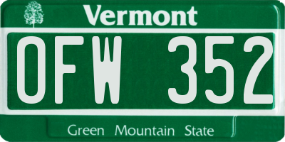 VT license plate OFW352