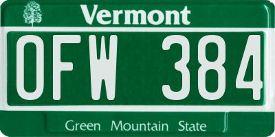 VT license plate OFW384