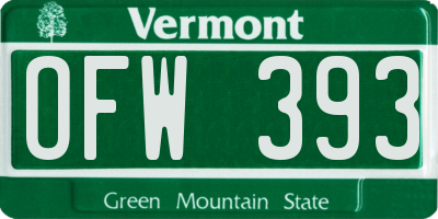 VT license plate OFW393