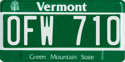 VT license plate OFW710