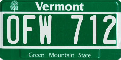 VT license plate OFW712