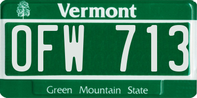 VT license plate OFW713