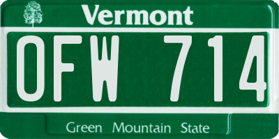 VT license plate OFW714