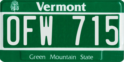 VT license plate OFW715