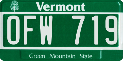 VT license plate OFW719