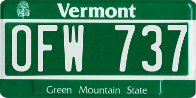VT license plate OFW737