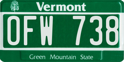 VT license plate OFW738