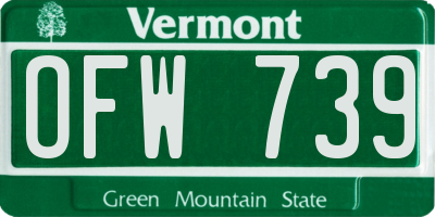 VT license plate OFW739