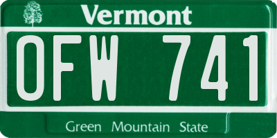 VT license plate OFW741