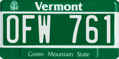 VT license plate OFW761