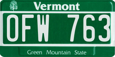 VT license plate OFW763