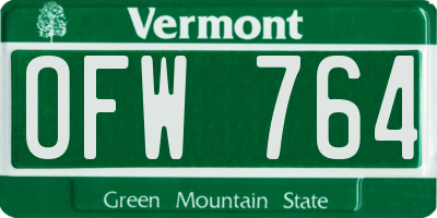 VT license plate OFW764