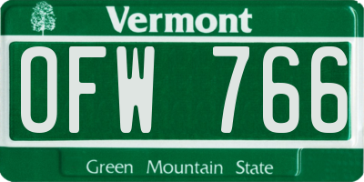 VT license plate OFW766