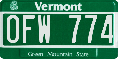 VT license plate OFW774