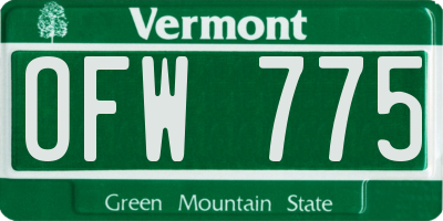 VT license plate OFW775
