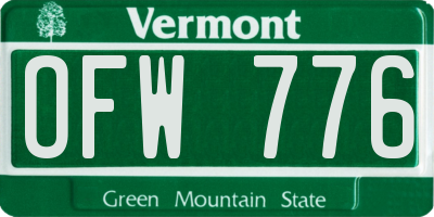 VT license plate OFW776