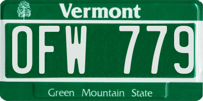 VT license plate OFW779