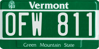 VT license plate OFW811