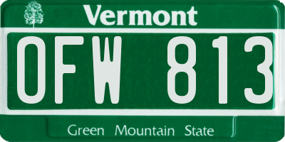 VT license plate OFW813