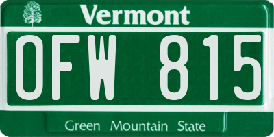 VT license plate OFW815