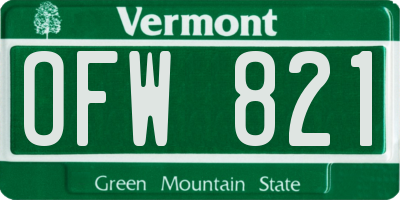 VT license plate OFW821