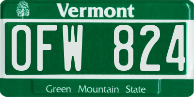 VT license plate OFW824