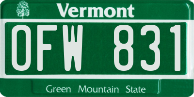 VT license plate OFW831