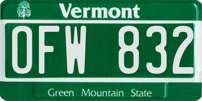 VT license plate OFW832