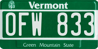 VT license plate OFW833