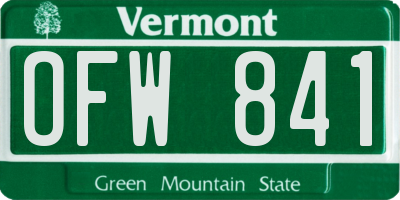 VT license plate OFW841