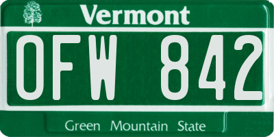 VT license plate OFW842
