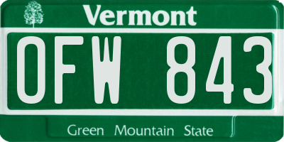 VT license plate OFW843
