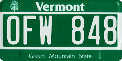 VT license plate OFW848