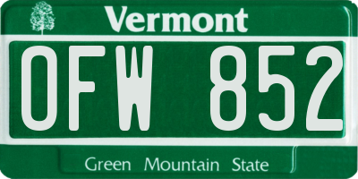 VT license plate OFW852