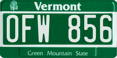 VT license plate OFW856