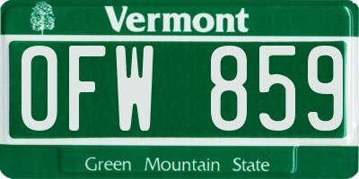 VT license plate OFW859