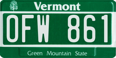 VT license plate OFW861