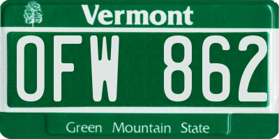 VT license plate OFW862