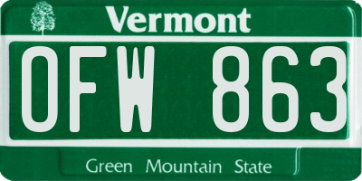 VT license plate OFW863