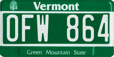 VT license plate OFW864