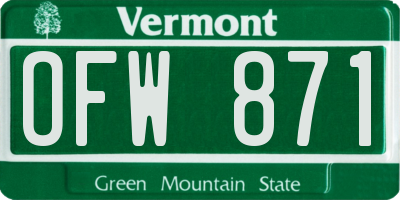 VT license plate OFW871