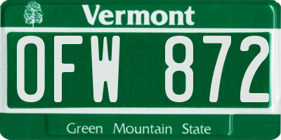 VT license plate OFW872