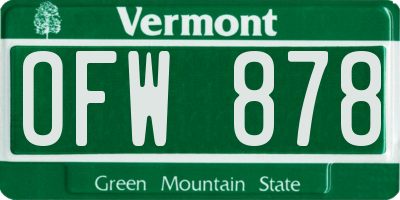 VT license plate OFW878