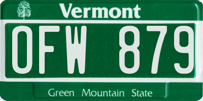VT license plate OFW879